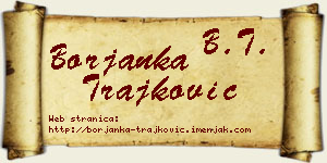 Borjanka Trajković vizit kartica
